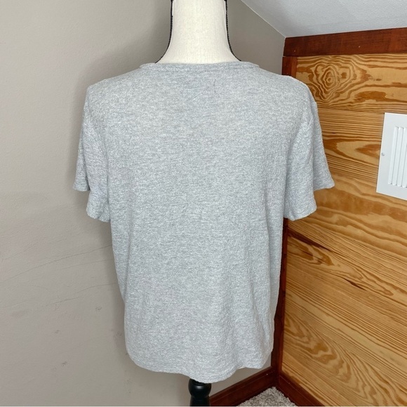 Madewell Texture & Thread Modern Tie-Front Top in Heather Pelican Grey Medium - Picture 4 of 10